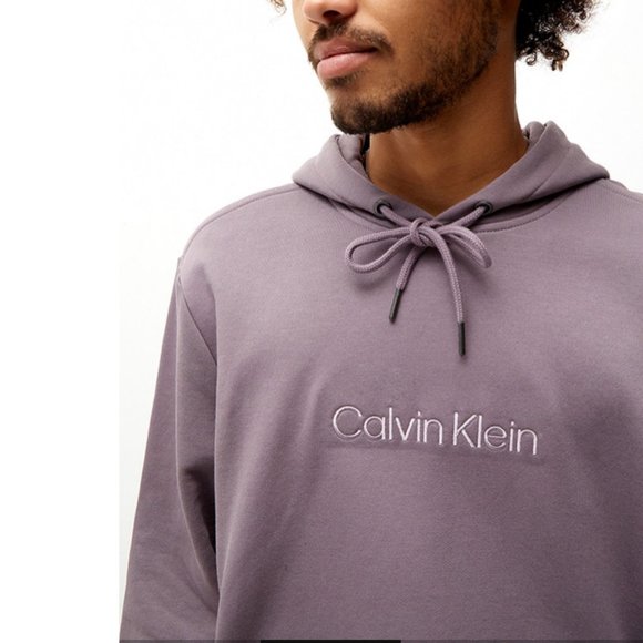 💖MEGA SALE💖 Calvin Men 40FP269510 Klein Pullover Terry Hoodie Purple Long Slee - Picture 2 of 7
